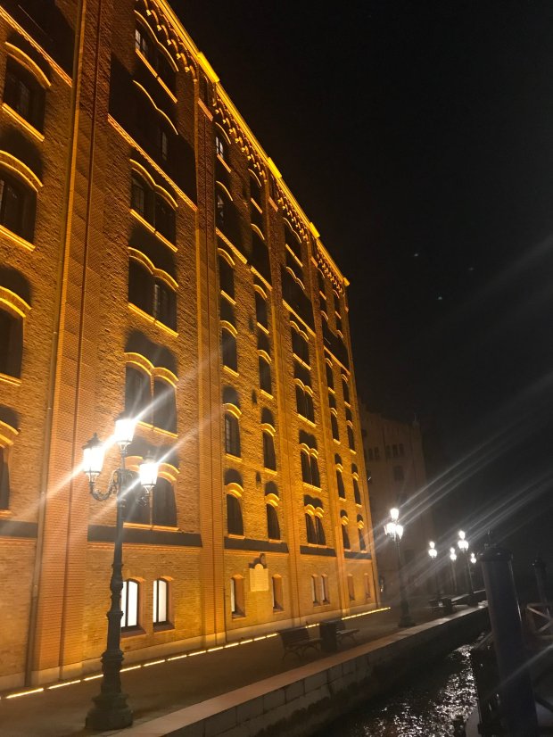  The hotel certainly cuts an imposing figure at night… 